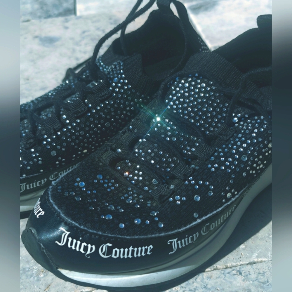 Juicy Couture Black Sneakers with Rhinestones